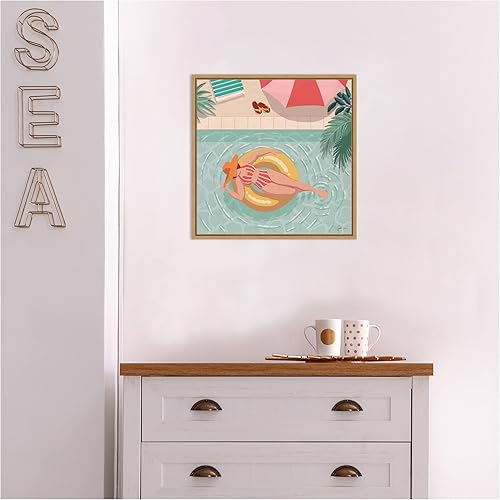 Miniatura 7 de Amanti Art Lienzo enmarcado para pared, 16 x 16 pulgadas, diseño de chicas de playa II, por Janelle Penner, lienzo enmarcado para pared, obras de