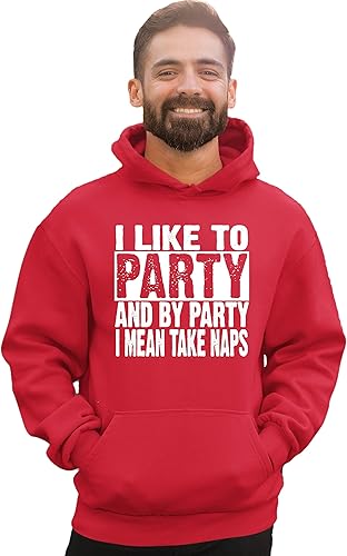 Miniatura 2 de Go All Out Sudadera con capucha con texto en inglés "I Like To Party And By Party I Mean Take Naps"