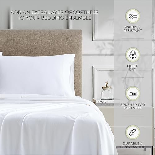 Miniatura 8 de Color Sense Sábanas ricas de algodón percal para hotel, sábanas de tamaño Queen con estampado floral rosa, resistentes a las arrugas, cepilladas