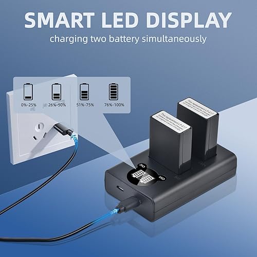 Miniatura 4 de Batmax Paquete de 2 baterías LP-E17 + cargador LED para Canon EOS Rebel SL2 SL3 T6i T6s T7i, EOS M5 M3 M6, M6 mark2, 77D 200D 250D 750D 760D 800D