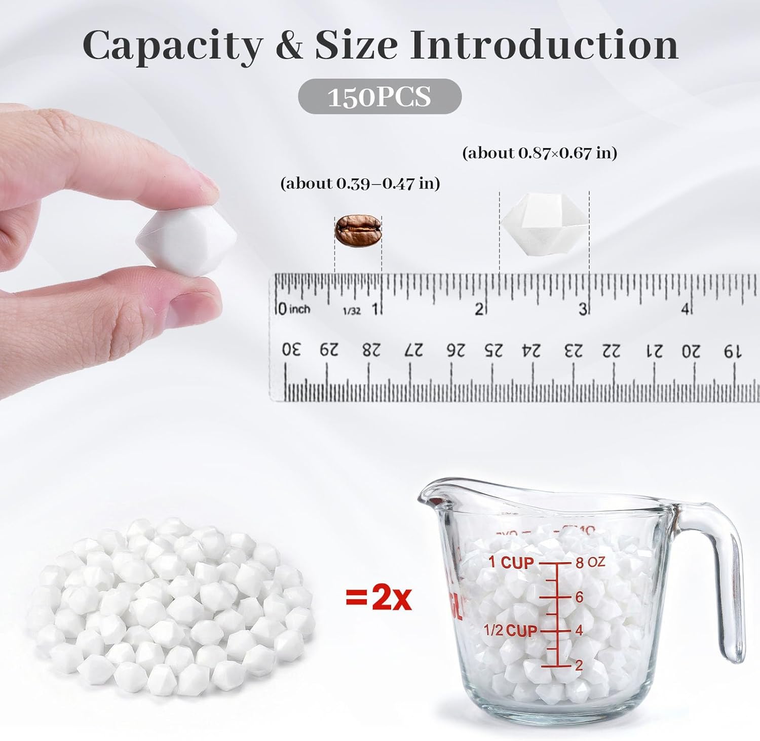 DomeStar 175PCS Decor Master Set: LED Curtain Fairy Lights, 150 Large White Acrylic Ice Rocks & 24 Wicker Rattan Balls - All-in-One Bundle for Wedding Backdrop, Vase Filler, Party & Home Table Decor