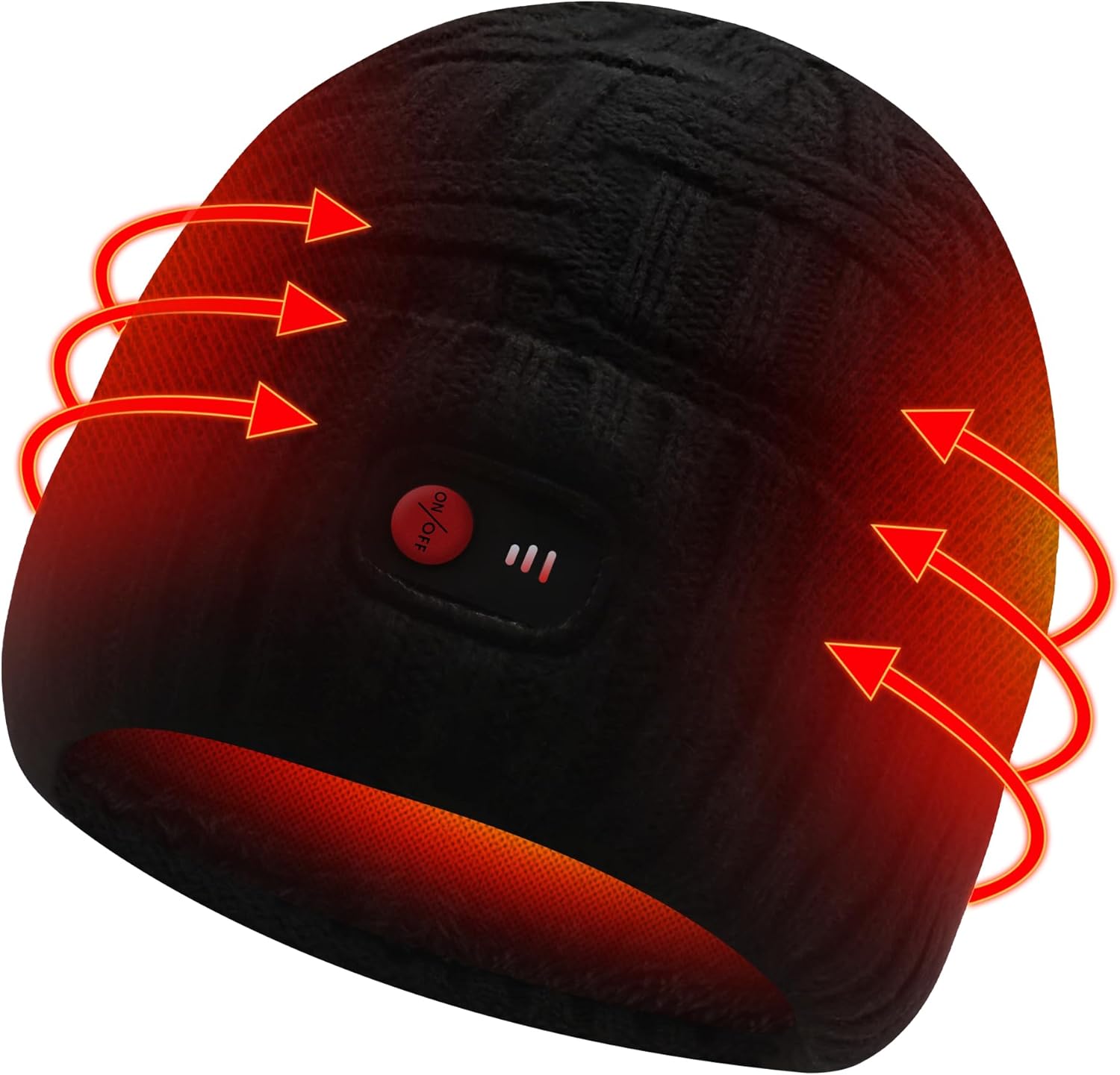 MMlove Rechargeable Heated Hats for Men Women Electric Heated Beanie Hat, Battery Heat Cap for Fishing Skiing Motorcycling
