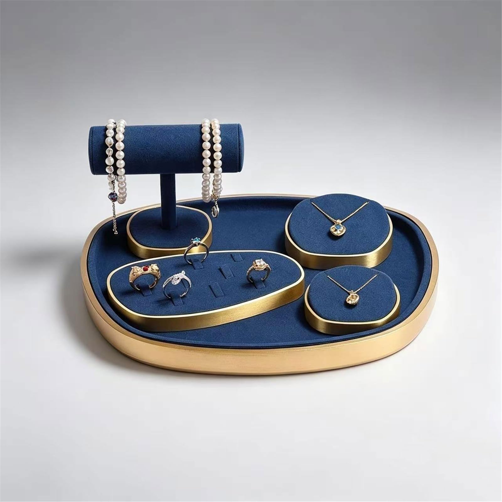 Uchwyt na biżuterię 5-Piece Jewelry Tray Set with Soft Microfiber Lining