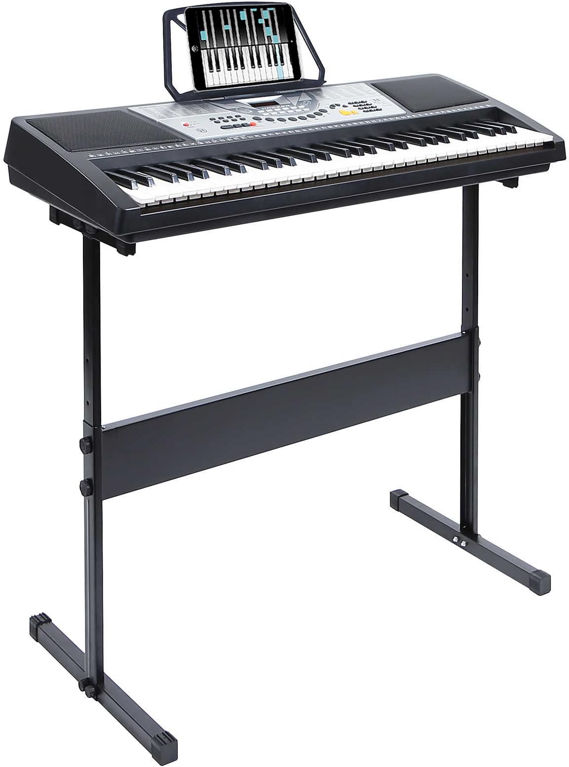Hamzer 61-Key Digital Music Piano Keyboard - Portable Electronic Musical Instrument with Stand & LCD Display
