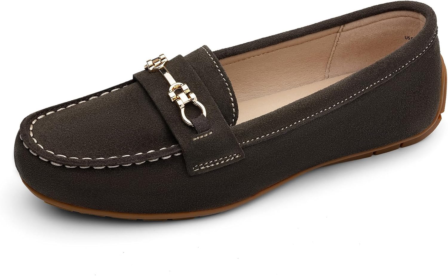 KORDAL Women's Comfortable & Lightweight Suede Leather Loafers Slip-Ons Driving Mocs Walking Shoes Cute Business Casual Dress Shoes Work Flats for Women