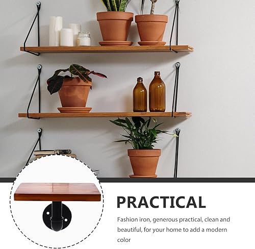 Miniatura 3 de Decoración industrial de la pared de la pared del viento del estante de la división de madera sólida del hierro forjado