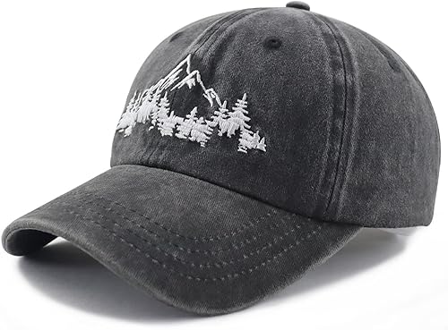Miniatura 3 de Sombrero de árboles de montaña para hombres y mujeres, divertido gorro de béisbol ajustable bordado de algodón para acampar, senderismo, explorar al