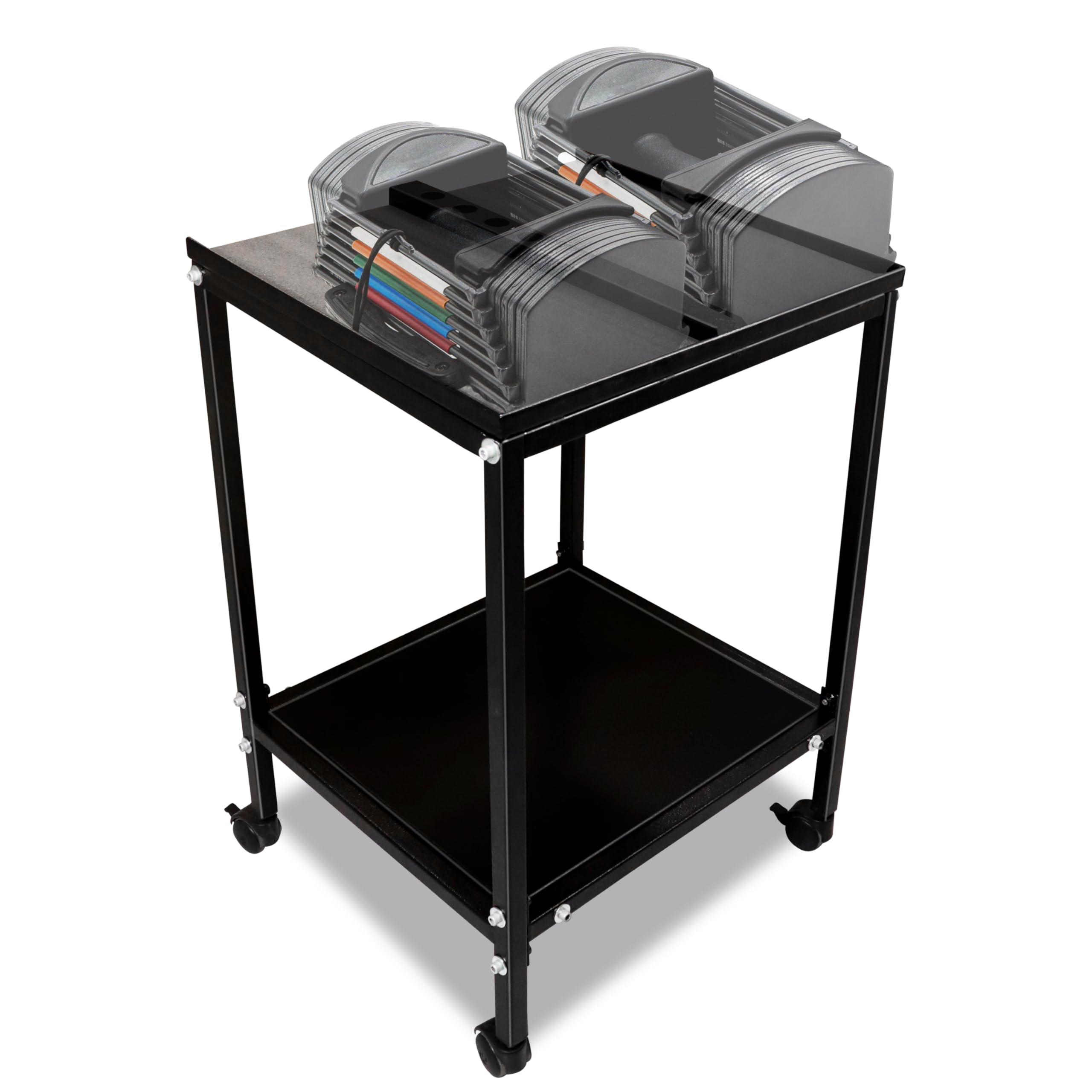 Large Compact Dumbbell Rack & Dumbbell Stand W/Storage Tray -150 LB Capacity of Dumbbell Rack, Heavy-Duty Weight Rack Folds Flat for Easy Storage & ; Use Expandable Dumbbells for Home Gym