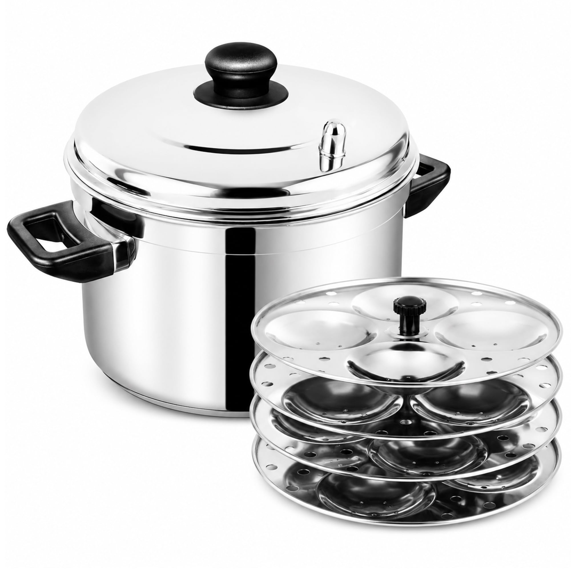 Support idli inox 4 niveaux Vinod pour cuiseur vapeur traditionnel