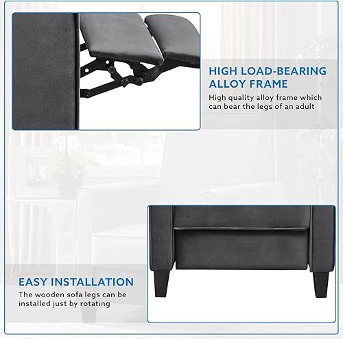 Miniatura 6 de Naomi Home Olivia - Silla reclinable tapizada para club color cremalino