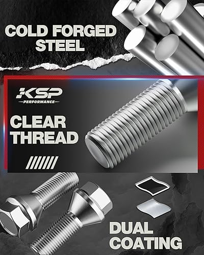 Miniatura 4 de KSP M12x1.25 - Pernos de rueda para ruedas, 20 pernos de rueda extendidos OEMStock para Renegade 2015-2022, brújula 2017-2022, Cherokee 2014-2023,