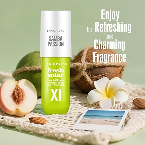 Miniatura 5 de Perfume - No.11, spray corporal para mujer (Eau De Parfum) fragancia para cabello y cuerpo (piel de durazno + leche de coco + pétalos de Frangipani)