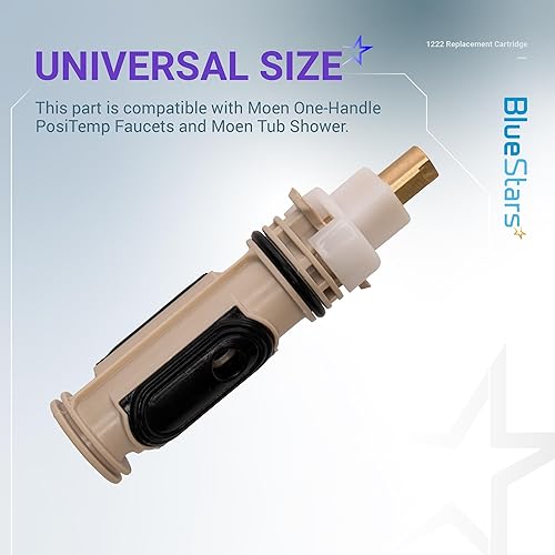 Miniatura 2 de BlueStarts - Cartucho de repuesto 1222 de alta calidad con herramienta de extracción de extractor 104421, compatible con grifo Posi-Temp de un solo