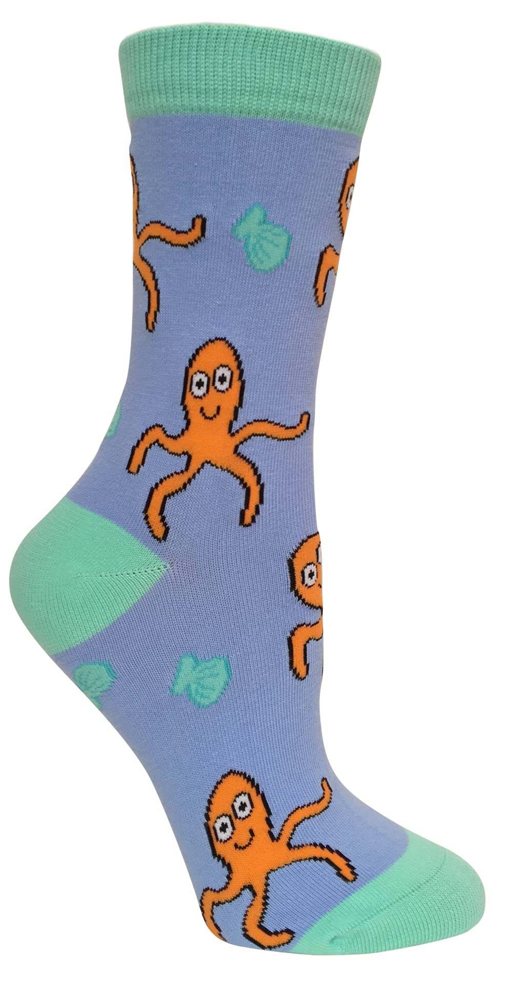 Bob the Octopus, Anydaze Women's Crew Socks, with Soft and Durable Combed Cotton, and smooth toe Seamless Toe Seam