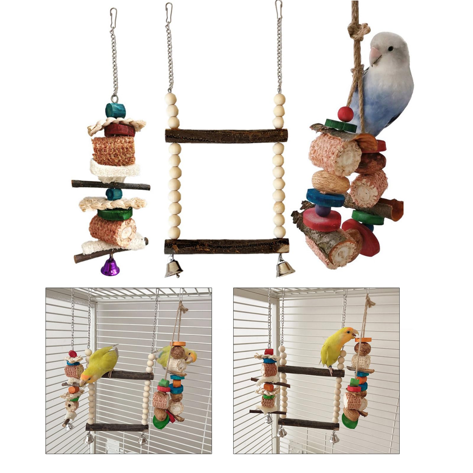 Buntes Kauspielzeug Für Papageien & Vögel – Mineralstein-Spielzeug Zum Aufhängen