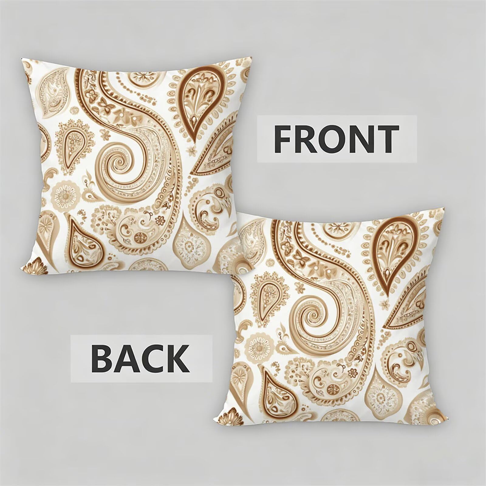 Kissenbezug 80x80 cm Einfach 2er Set, Kissenhüllen Herbst Dekokissen Türkis Outdoor Kissenbezüge Leinen, Doppelseitig Muster Zierkissen Sofakissen für Schlafzimmer Wohnzimme Home Decoration SJ-129