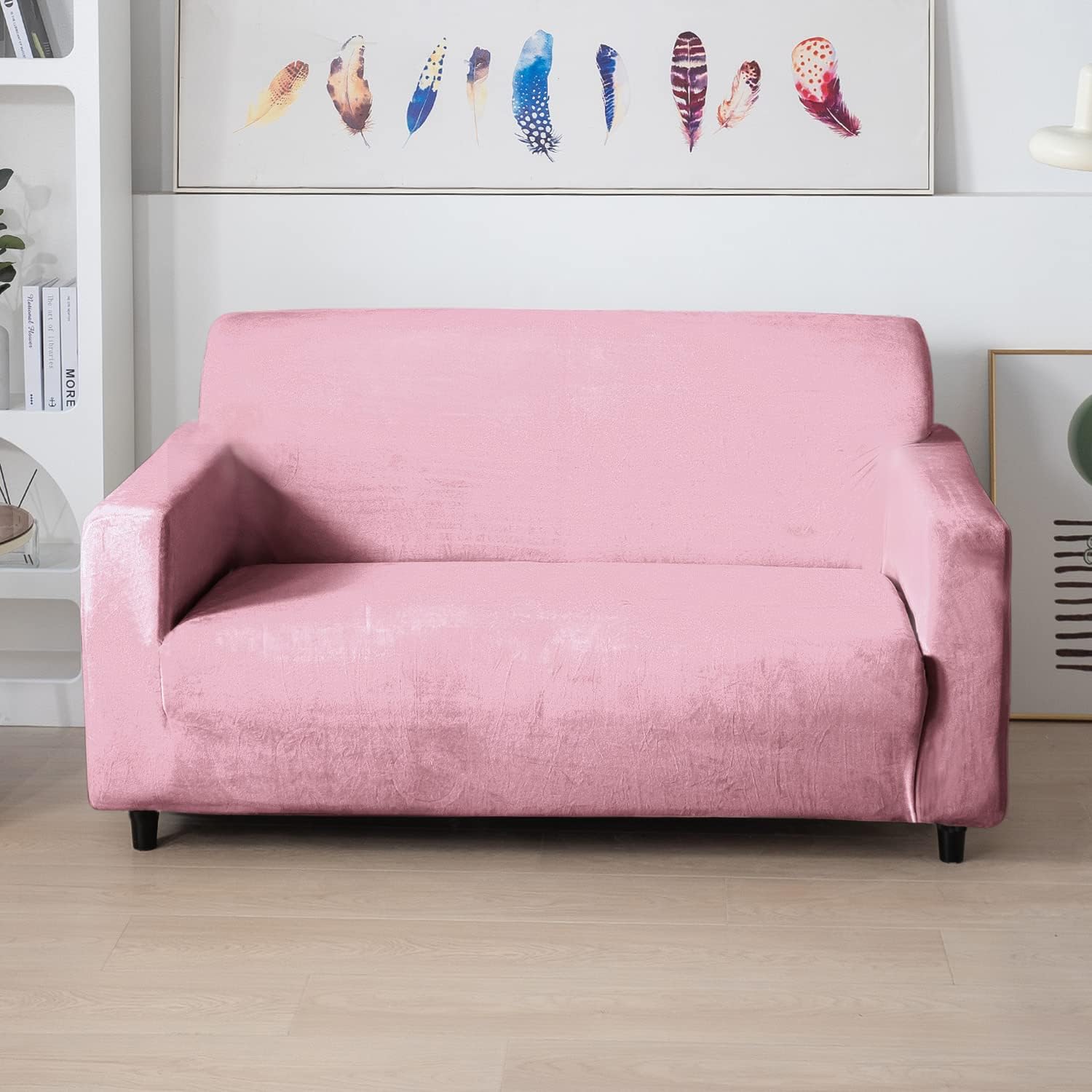 Burgundy Velvet Sofa Cover - 3 Seater -18