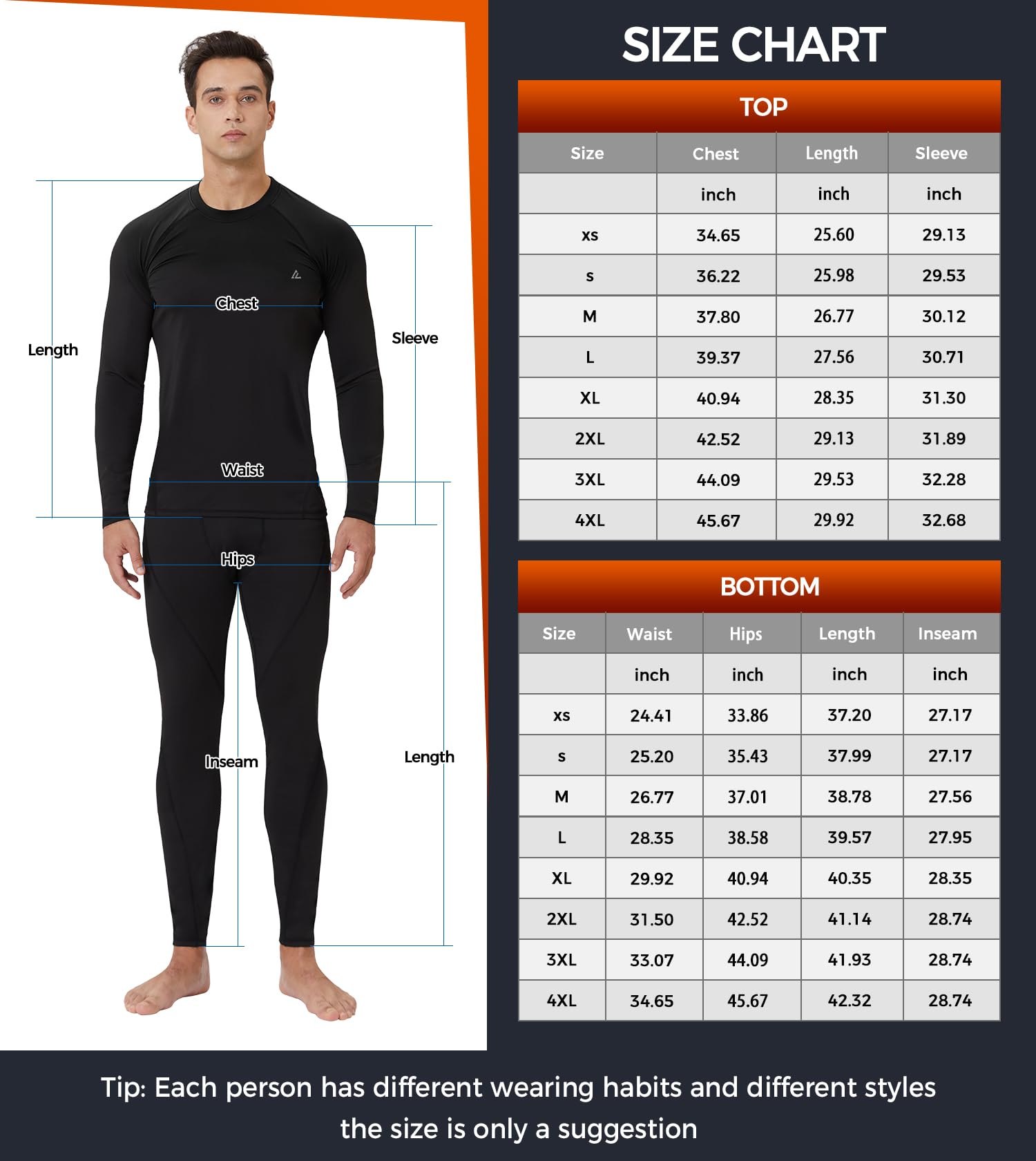 CL convallaria Ropa Termica Hombre Frio Conjunto Termico Hombre Ropa Interior Térmica Hombre Medias Termicas Hombre Invierno