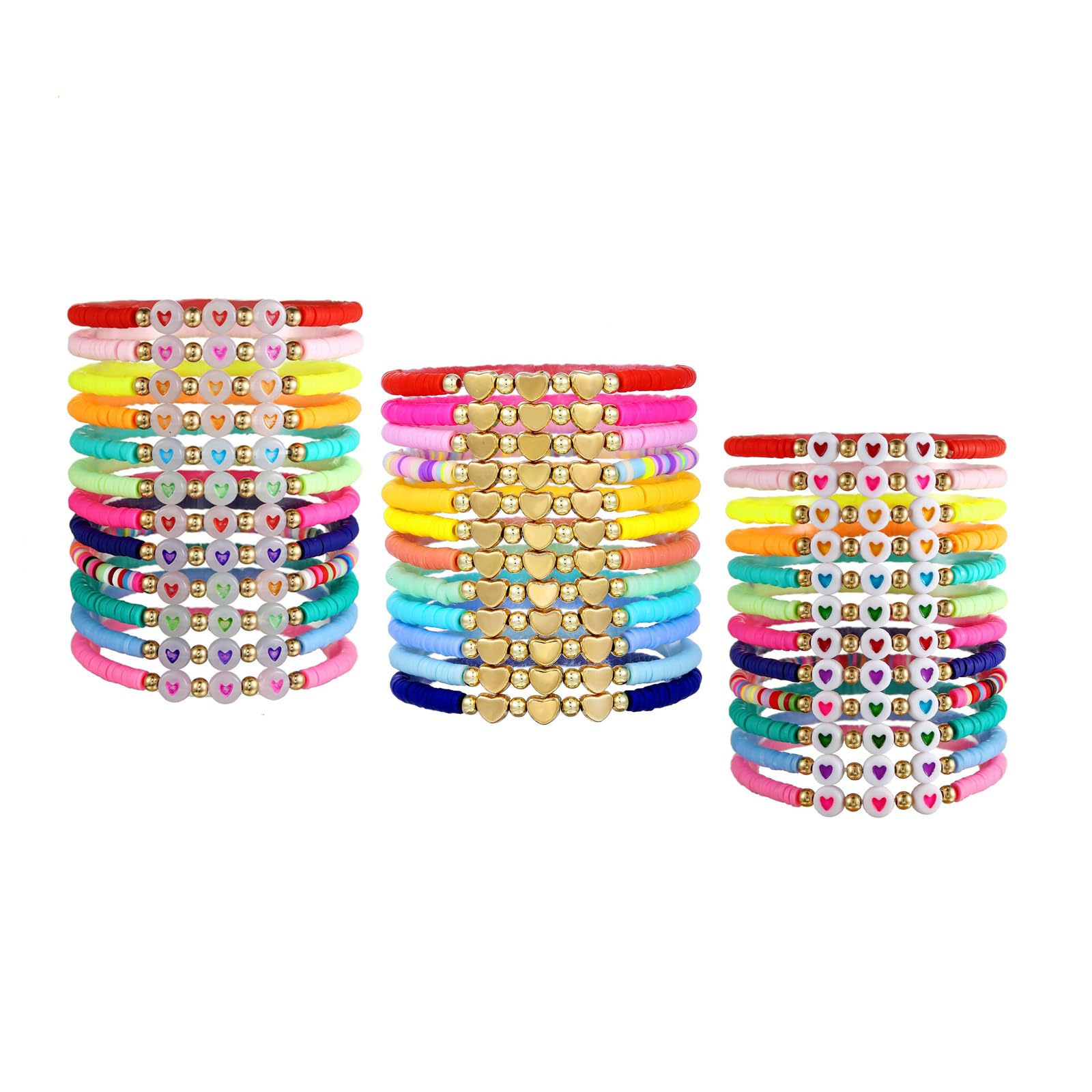 Behrooci Friendship Bracelets Boho Stackable Bracelets for Women Beach Jewelry Surfer Heishi Clay Bead Bracelets