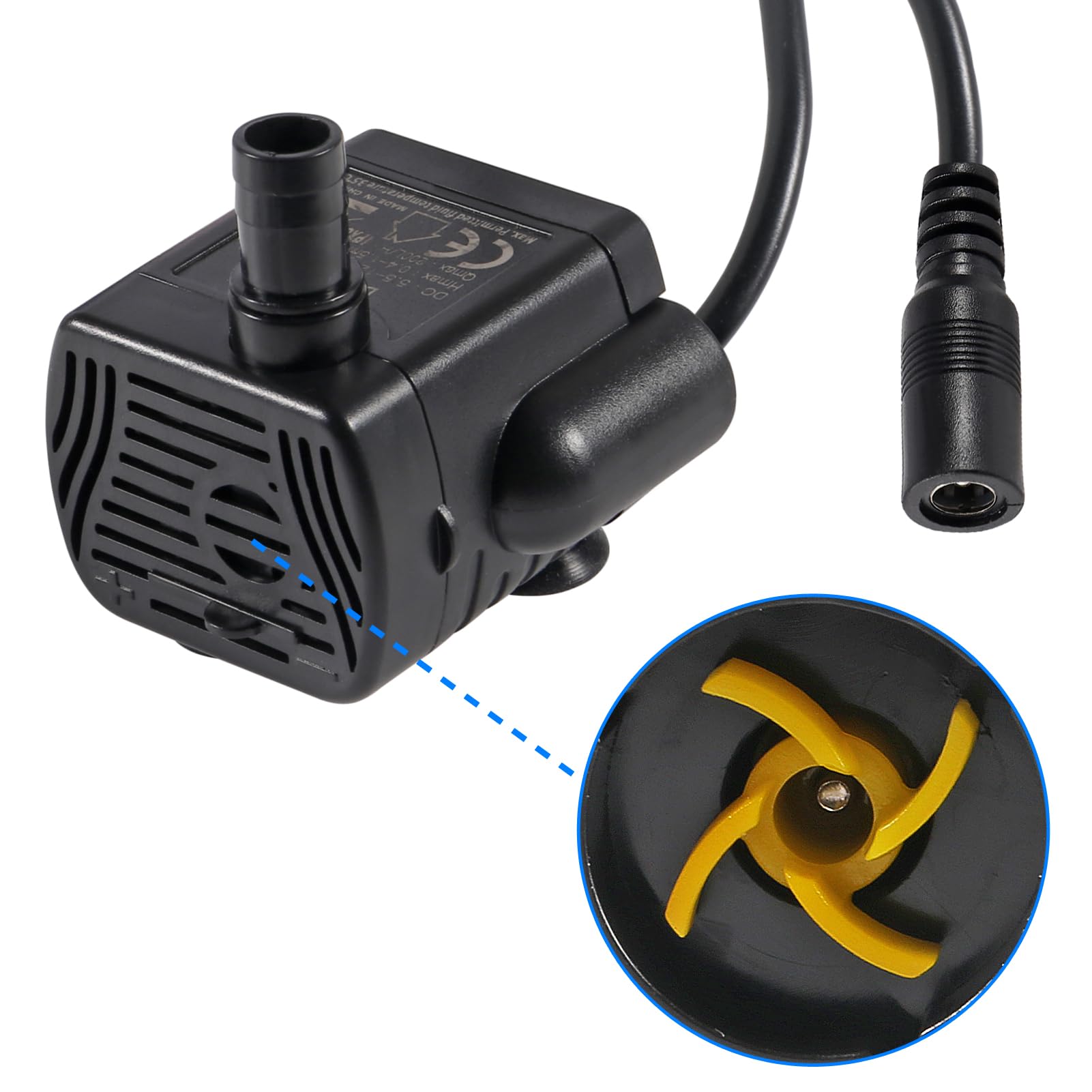 Amazon.com : 2Pcs DC5.5V-12V Mini Submersible Water Pump 1W-3W