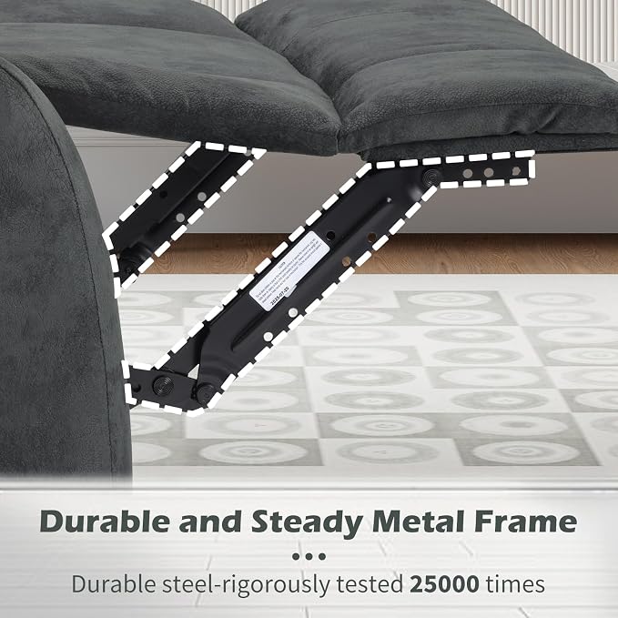 Sillón reclinable manual plegable gris miniatura 5