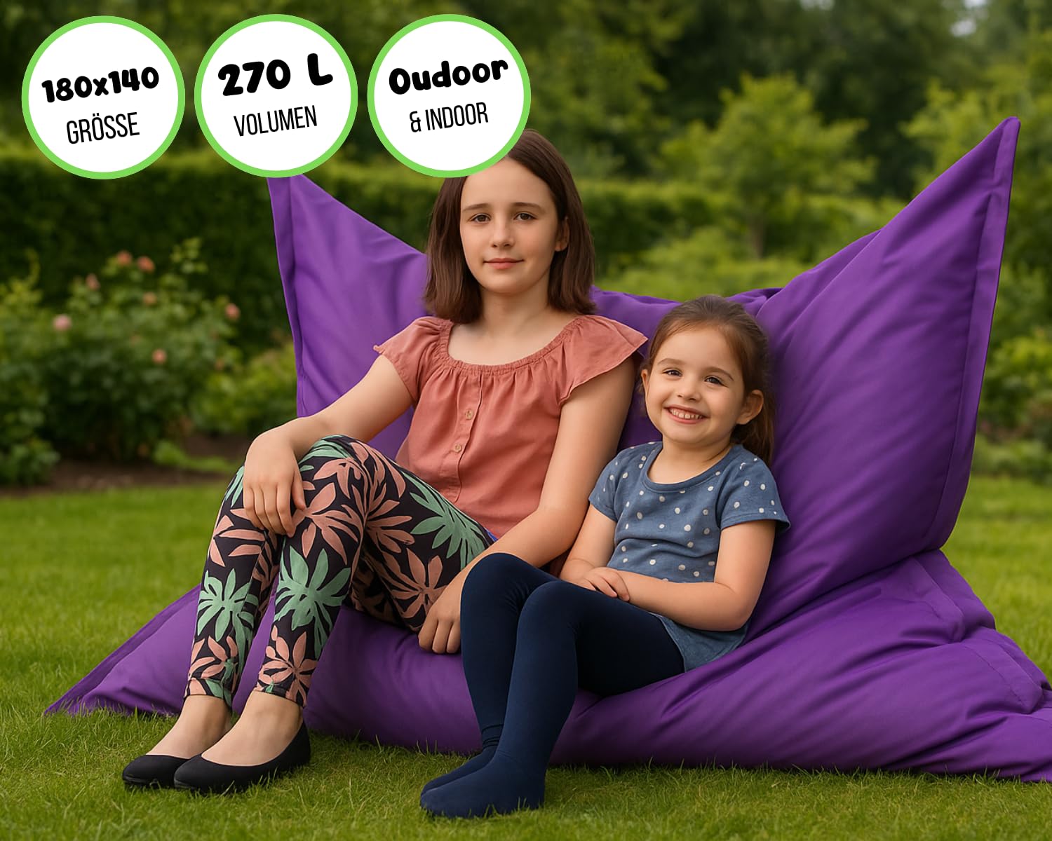chilly pilley Beanbag L XL XXL Cojín De Suelo Beanbag Relleno De Espuma De Poliestireno Beanbag Gigante para Acostarse Y Sentarse Resistente Al Agua Repelente Al Agua (180x140, Rojo)