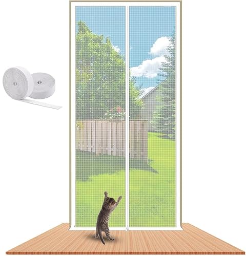 Puerta Mosquitera Reforzada For Gatos Que Se Adapta A Un Tamaño De Puerta De 80 Cm X 200 Cm