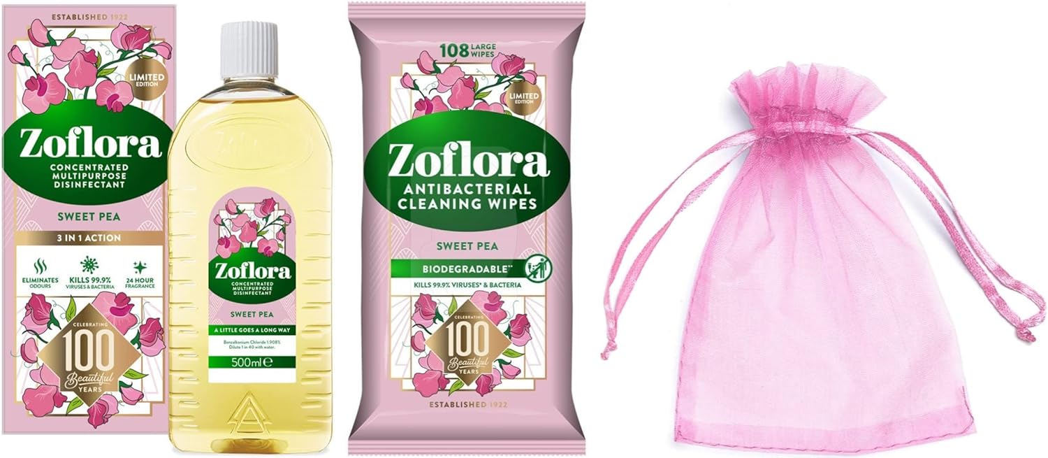 Zoflora Sweet Pea Bundle Scent Concentrated Multipurpose Disinfectant
