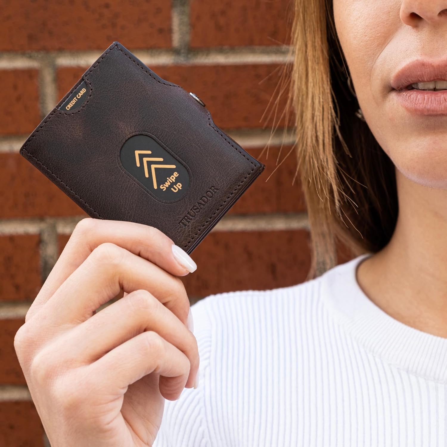 TRUSADOR Valencia Unisex Leather Wallet Small Compact Front Pocket RFID With Coin Pocket Wallets (With Coin Pocket, Brown Vintage) - Image 6