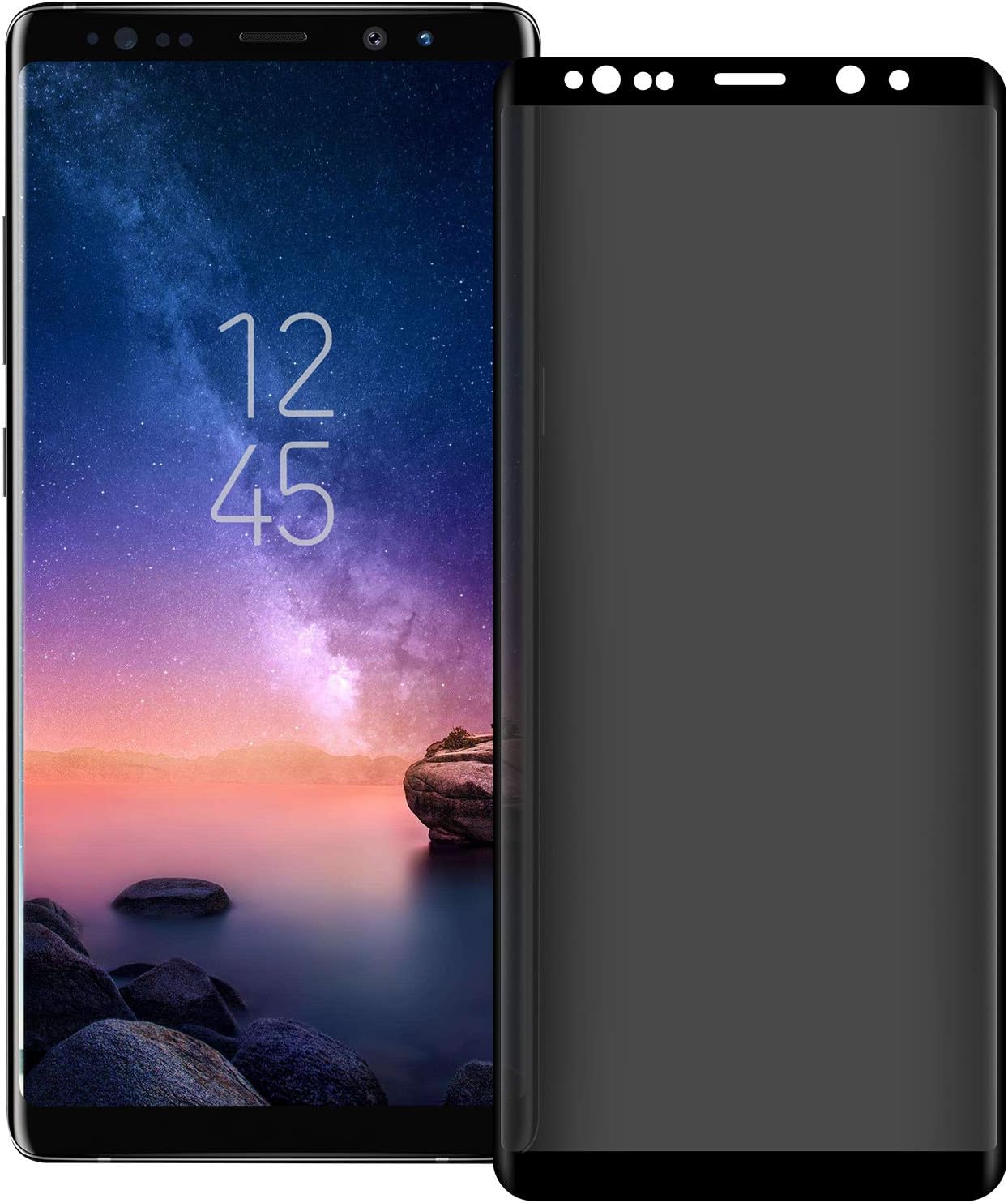 VitaVela Galaxy Note 8 Privacy Screen Protector [Upgrade Version] [3D Curve] Anti-spy Tempered Glass Screen Film 9H Hardness Anti-Scratch Anti-Peep Shield,for Samsung Galaxy Note 8 (6.3”) Black