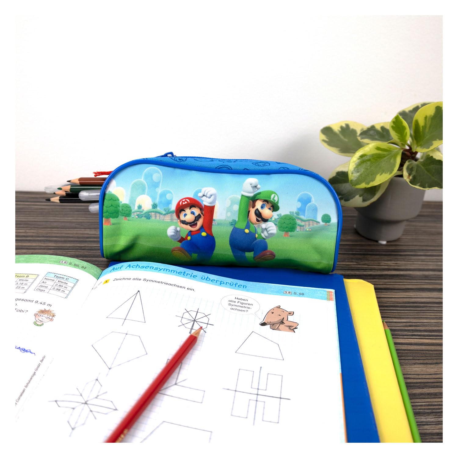 Astuccio Scuola Super Mario Ufficiale | Ovale Con Zip | 22x7,5x11 Cm | Per Bambini E Bambine - Foto 8