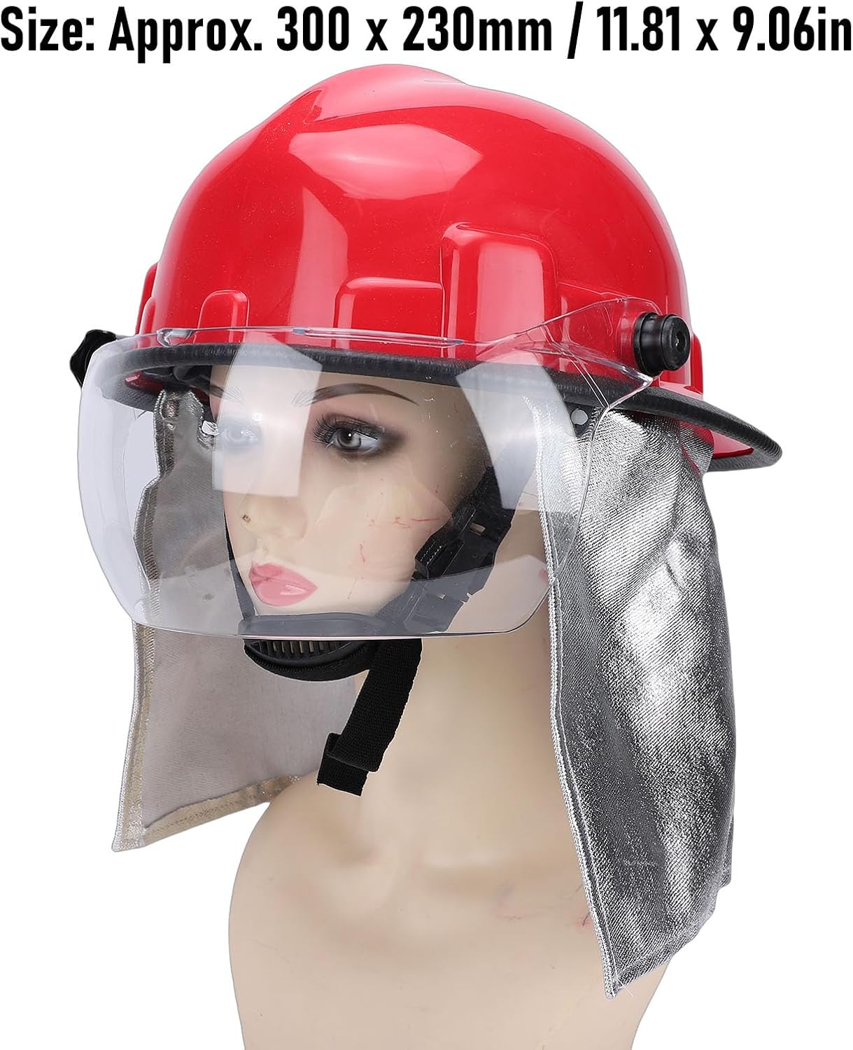 Jeffergarden Emergency Rescue Hard Hat, Adjustable Construction Safety Hat with Headlamp, Red Firefighter Gear for Construction, Miners and Oil Workers