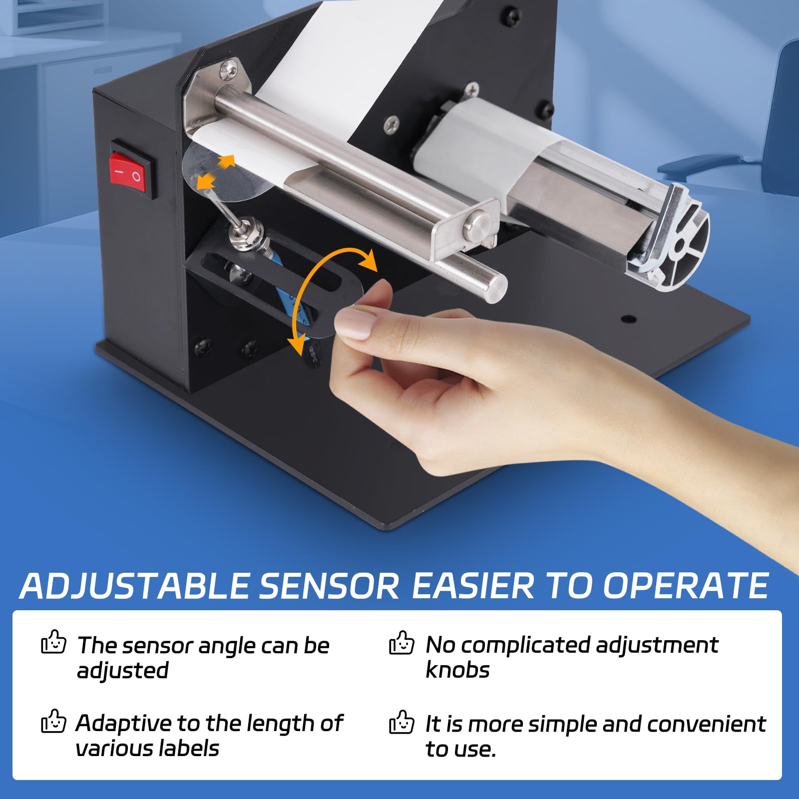 YUCHENGTECH Dispenser Etichette Trasparenti Automatico 6 pollici/s | Dispenser Etichette Adesive Elettrico Larghezza 5-110 mm Lunghezza 3-120 mm per Etichette Non Trasparenti