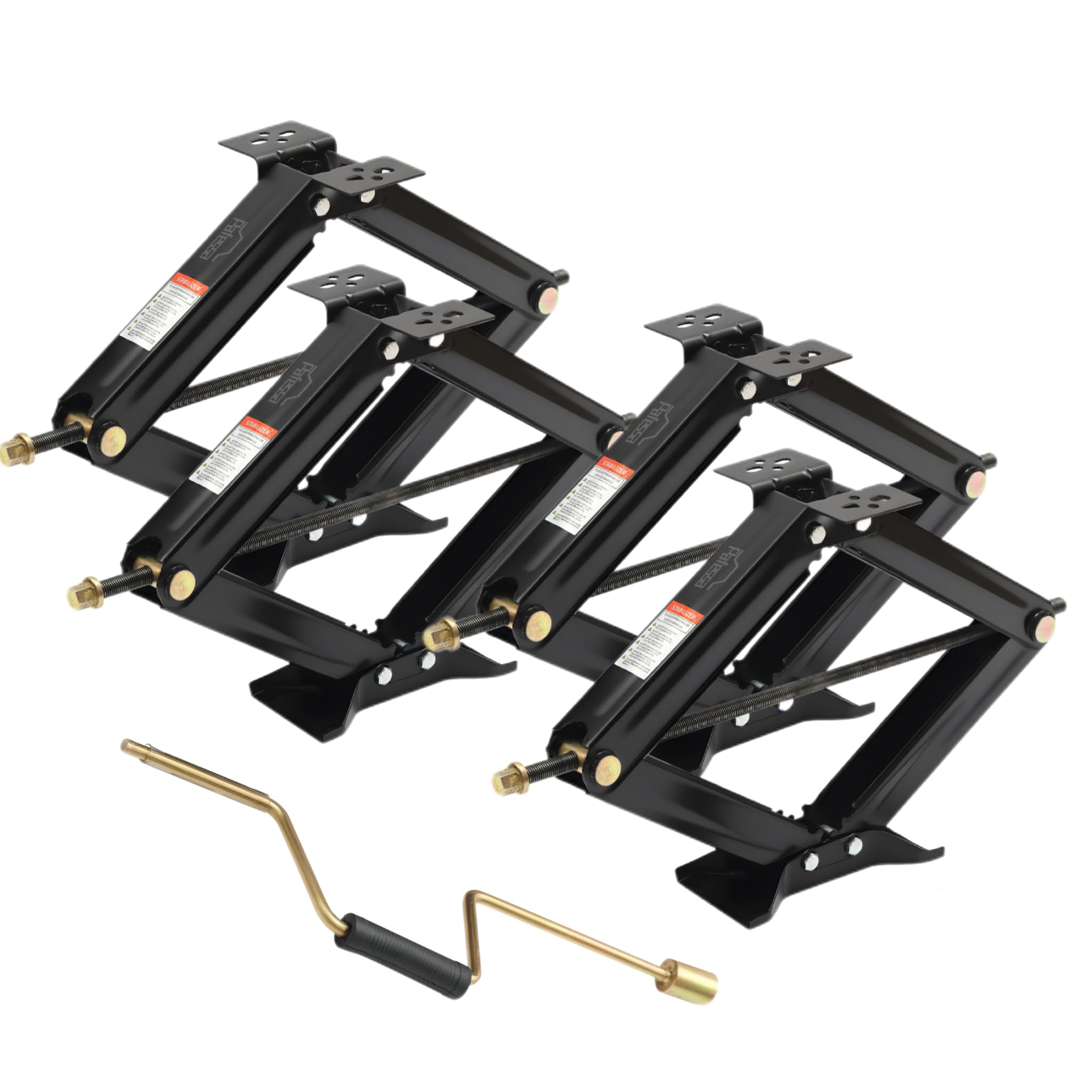 RV Scissor Jack Stabilizer 7500lbs Heavy Duty 24" RV Trailer Stabilizer Leveling Scissor Jack for RV Camper with Crank Handle (New 24’‘ 4pc)