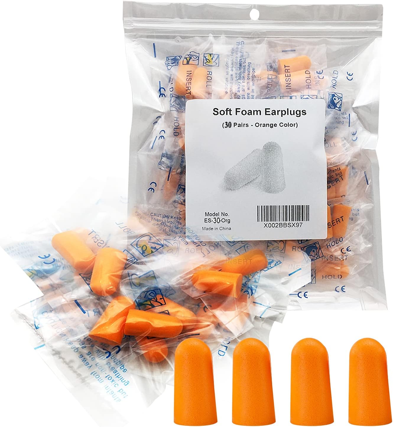 30 Pairs Earplugs for Noise Cancelling Ultra Soft Foam Ear Plugs for