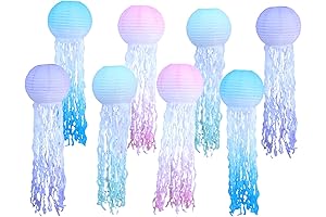 8pcs Jelly Fish Paper Lanterns for Wedding, Kids Birthday, Baby Shower, Party Decoration