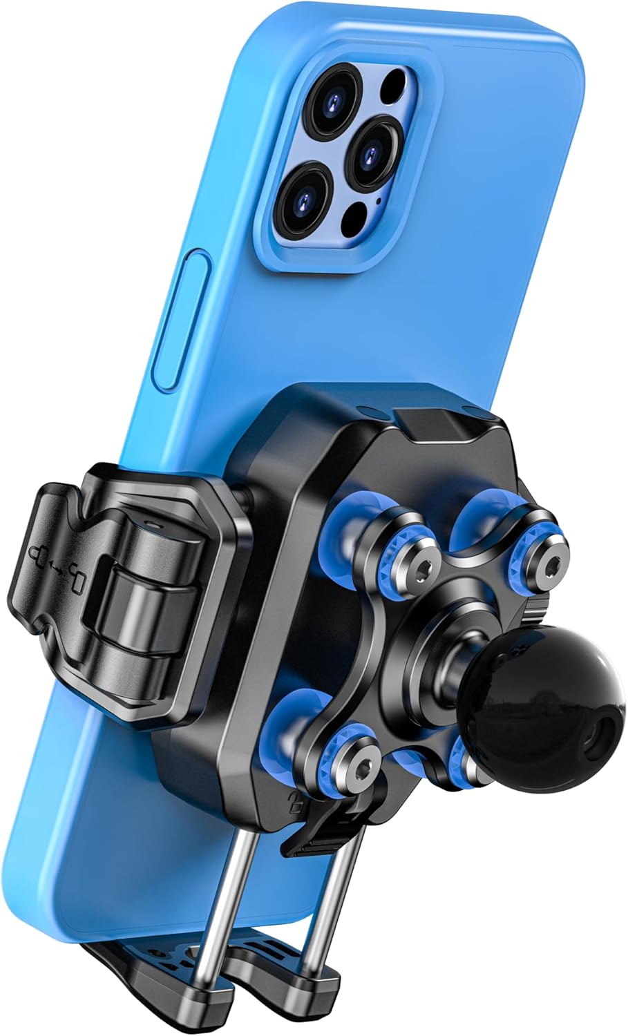 BRCOVAN 1'' Ball Phone Mount Holder with Vibration Dampener, Compatible with RAM Mounts B Size Double Socket Arm, Adjustable fit 5.4-7.2'' Phone, for Motorcycle ATV UTV Car Bike Boat Truck Scooter