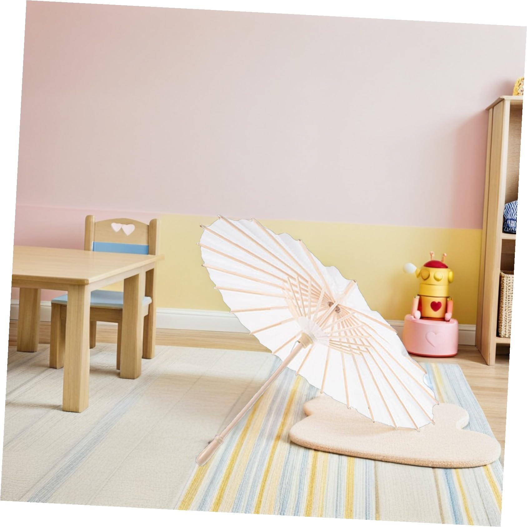 Parapluies de Mariage en Papier Huilé Blanc 6 Pièces Style Chinois