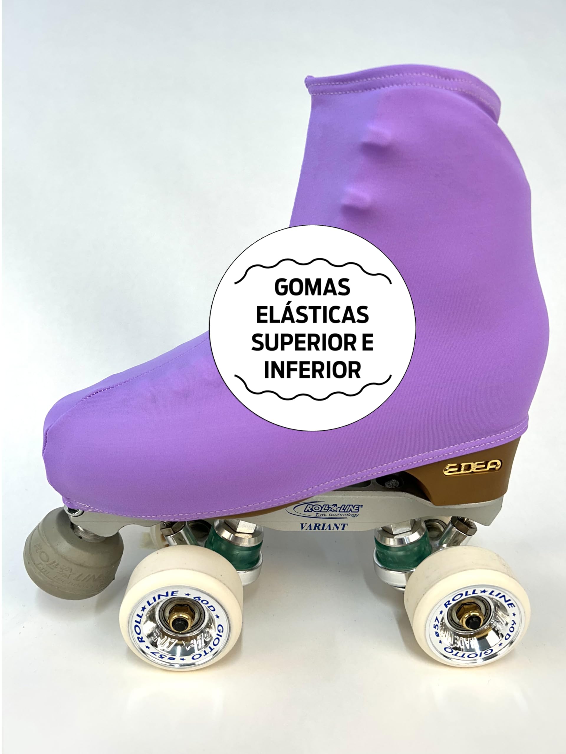 CRLSPORT Cubre patín para niña y Mujer, Funda PatinSkate, 180 Densidad, Talla Universal, Color Lila Claro