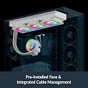ARCTIC Liquid Freezer III Pro 360 A-RGB (White) - AIO CPU Cooler, 3 x 120 mm Water Cooling, 38 mm Radiator, PWM Pump, VRM Fan, AMD AM5/AM4, Intel LGA1851/1700 Contact Frame - White gallery image