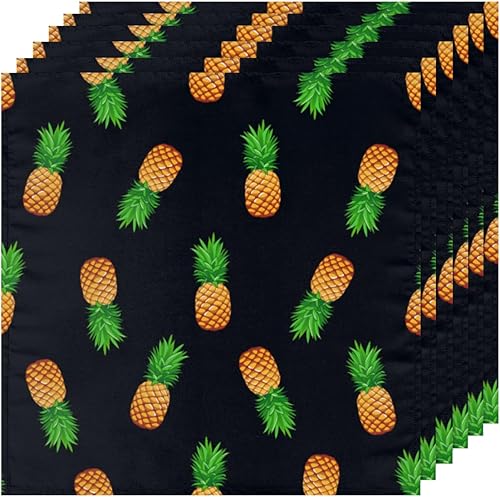 Miniatura 6 de Cloth Napkins Set of 6 Pineapple 20x20 Inch Cloth Napkins Pineapple Pattern Washable Reusable Kitchen Dinner Napkins Table Decor for Wedding,