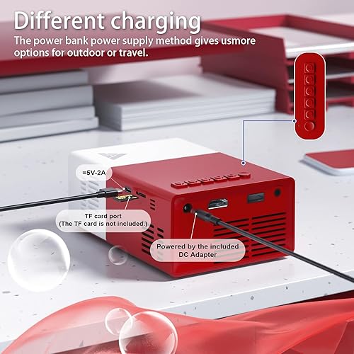 Miniatura 2 de Mini proyector con proyectores portátiles Wifi compatible con 1080P 170 pulgadas Mini proyector de película HD, proyectores para exteriores