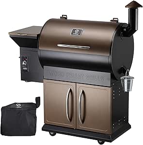 Z GRILLS Wood Pellet Grill Smoker with PID Control, Rain Cover, 700 sq. in Cooking Area for Outdoor BBQ, Smoke, Bake and Roast, 700D