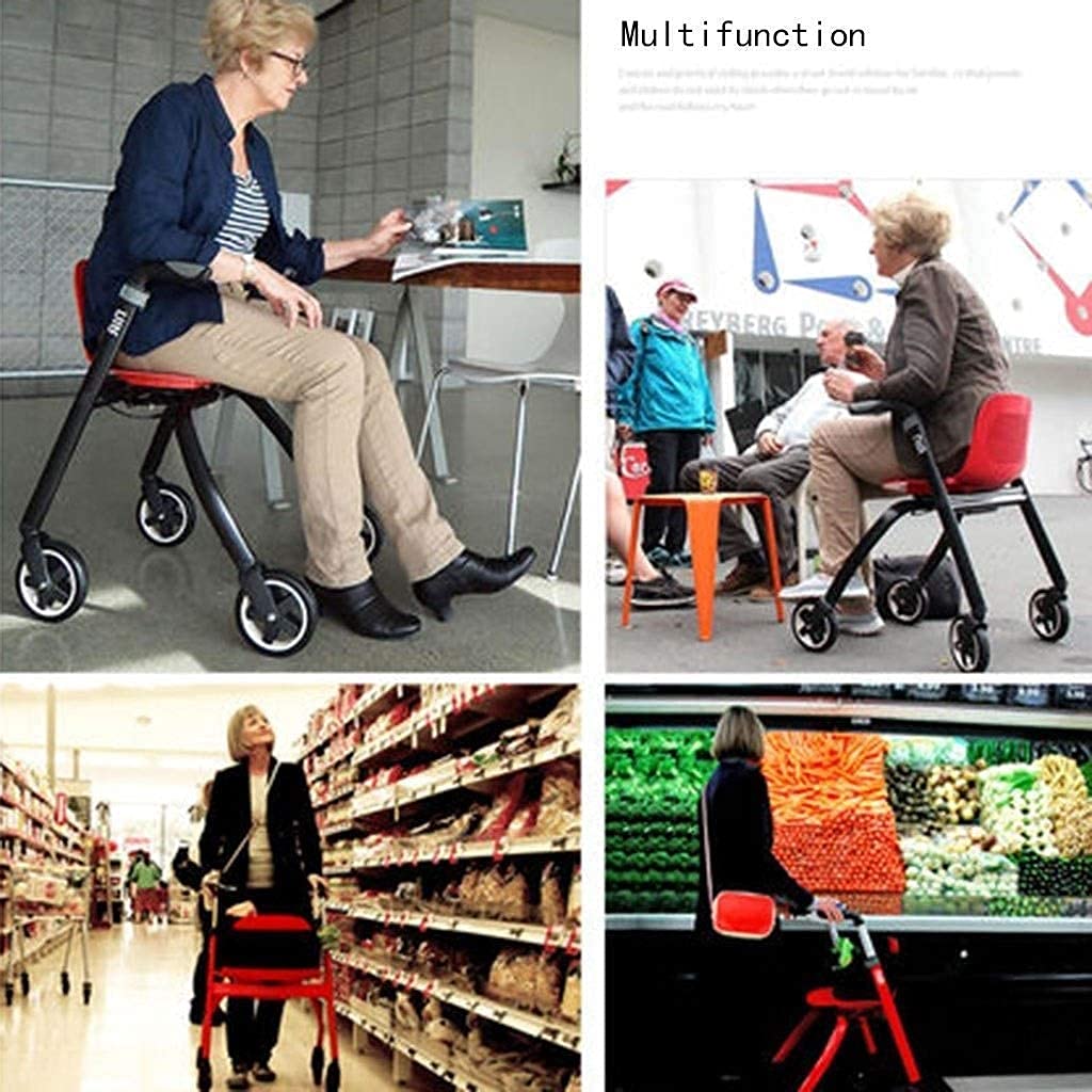 Chodziki dla seniorów Chodzik standardowy Chodzik czterokołowy dla osób w podeszłym wieku Składany przenośny wózek na zakupy Kule wspomagające chodzenie Ergonomiczne chodzenie Prezenty chodzik