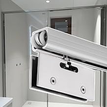 Kunovo Frameless Glass Sliding Door Track Kit, Ceiling Mount Sliding Pocket Door System, Bathroom Balcony Patio Closet Sliding Door Rail Hardware240cm 7.9ft