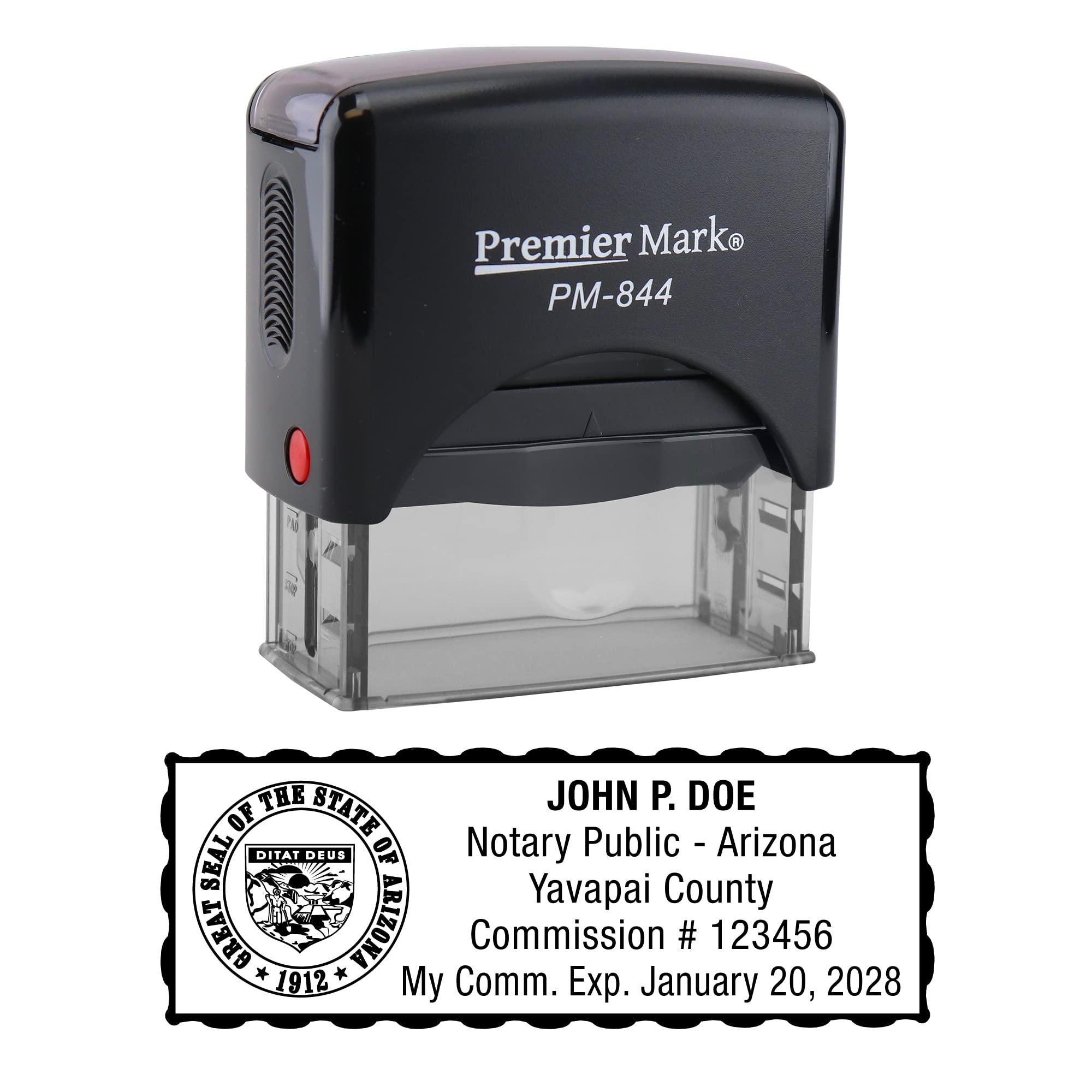 Arizona Notary Self-Inking Rubber Stamp - Meets State Specifications Black