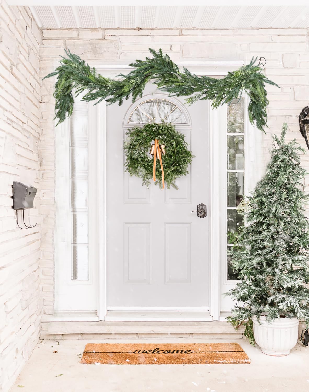 Lvydec 6Ft Christmas Norfolk Pine Garlands, Realistic Artificial Faux Greenery Garland Cedar Spruce for Mantel Holiday Indoor Outdoor Fireplace Winter Christmas Decor - Image 6