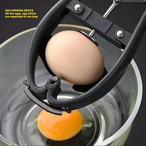 Miniatura 3 de Galleta de huevos, separador de huevos de acero inoxidable, abridor rápido de huevos automático profesional de mano para herramientas de cocina
