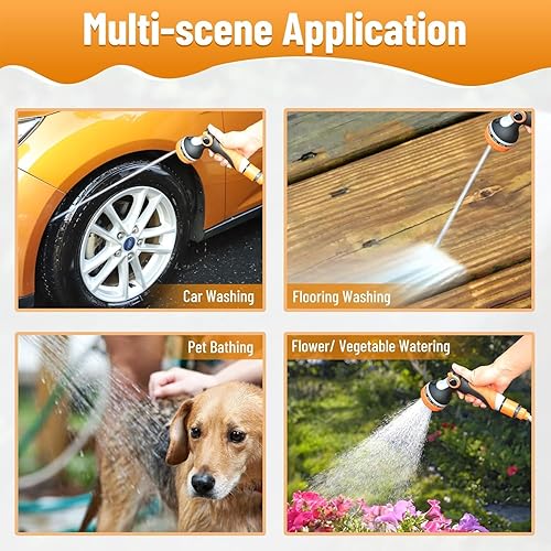 Miniatura 8 de Bomba de lavado a presión eléctrica inteligente portátil de 120 W, 80 PSI, 12 V, potente kit de lavado de presión portátil para el hogar, coche,