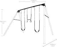 Vista 9 de Juego de columpios de Lifetime, estructura resistente en forma de A